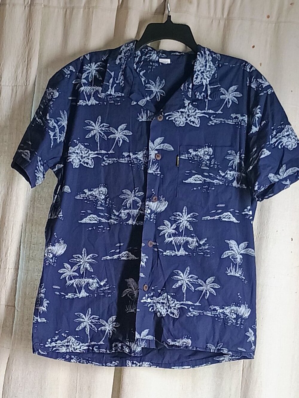 blue Hawaiian Shirt, Large